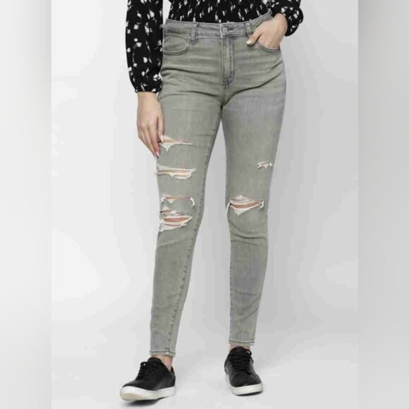 3/$20 American Eagle Next Level Stretch High Rise Jegging Distressed Skinny Jean - Picture 1 of 16